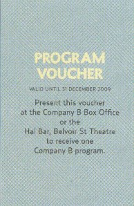 Program Voucher from Belvoir Theatre - Opposite Side